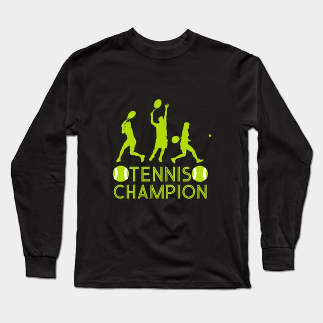 Tennis champion Long Sleeve T-Shirt by cypryanus